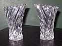 Pair of Vintage 24% Lead Crystal Swing Style Vases