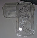 Vintage Federal Clear Glass Refrigerator Dish w/ V