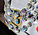 Vintage  AURORA BOREALIS Heavy Glass Crystal 3-Str