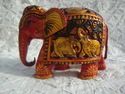 Red Wooden Elephants