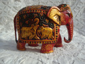 Red Wooden Elephants