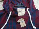 ★ HOLLISTER Mens Burgundy HOODED PLAID SHIRT NEW