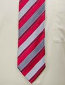 Giorgio Armani Tie~ Red White and Gray Stripes