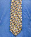 Burberry Tie ~ Yellow with Knights and Blue Links