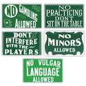 Pool Hall Advisory Signs (Set of Five)