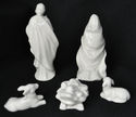 Nativity Scene-White Glazed Ceramic-5 Piece-Small 