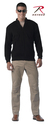 Black Reversible Zip Up Commando Sweater-3XL