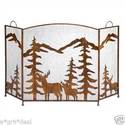 Exquisite**DEER & MOUNTAINS BRONZE FIREPLACE SCREE