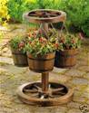 ANTIQUE LOOK WAGON WHEEL LOVE SEAT BENCH & PLANTER