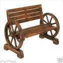 ANTIQUE LOOK WAGON WHEEL LOVE SEAT BENCH & PLANTER