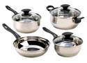 Sale!**7 Pc*QUALITY STAINLESS STEEL COOKWARE GLASS