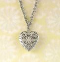 SILVER DOUBLE DROP HEART LOCKET NECKLACE**NIB
