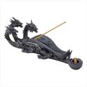 SINISTER SCULPTED TRIPLE HEAD DRAGON INCENSE BURNE