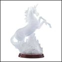 MYTHICAL FROSTED UNICORN SCULPTURE TABLE LAMP**NIB