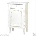 ANTIQUED WEATHERED WHITE WOOD NIGHTSTAND SIDE CABI