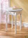 DISTRESSED WHITE WOOD NIGHTSTAND~TELEPHONE OR SIDE