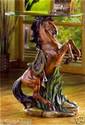 Gorgeous MAJESTIC STALLION HORSE TABLE w/ Glass To