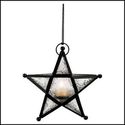 CLEAR GLASS STAR CANDLE LANTERN**5 POINTED STAR**N