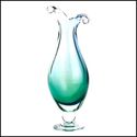 18.4" OCEAN HUES TRANQUIL WAVE ART GLASS VASE**NIB