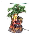 CASCADING BONSAI WATER FOUNTAIN TABLE W/ GLASS TOP