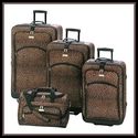 4 Pc Set** LEOPARD LUGGAGE SET W/ DUFFLE**WHEELS++