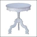 Exquisite**ROUND ROCOCO CARVED SHABBY WOOD ACCENT 