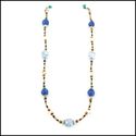 COASTAL BLUE LONG BEADED NECKLACE**NIB