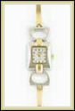 Ladies**DAINTY TWO TONE SQUARE DIAL METAL WATCH**N