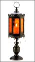 EXOTIC 16.5" AMBER PEDESTAL CANDLE LANTERN**NIB