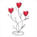 ROMANTIC RUBY GLASS HEARTS BOUQUET CANDLEHOLDER**N