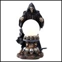 GHOULISH DRAGON REAPER & SKELETON TABLE LAMP**NIB