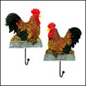 Set of 2**COUNTRY ROOSTER WALL HOOKS OR COAT RACK*