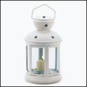 9 1/2" QUAINT WHITE COLONIAL CANDLE LAMP LANTERN**