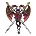 DUAL DRAGONS & SWORDS WALL PLAQUE**NIB