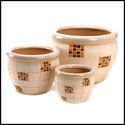 Set of 3**GRADUATING SOUTHWESTERN PLANTER POTS TRI