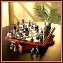 Gorgeous**AFRICAN SAFARI CARVED ANIMALS CHESS SET*