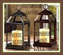  Lg 12" BLACK & CLEAR CONTEMPORARY LANTERN**NIB