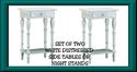 Set of 2**CARVED DISTRESSED WHITE NIGHTSTAND SIDE 