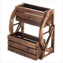 ANTIQUE LOOK WAGON WHEEL DOUBLE-TIER PLANTER**NIB