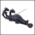 SINISTER SCULPTED TRIPLE HEAD DRAGON INCENSE BURNE
