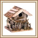 RUSTIC DRIFTWOOD & MOSS CABIN BIRDHOUSE**NIB