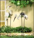 PAIR OF GRAZING BALL CRANE GARDEN STAKES~~NIB