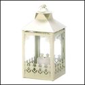 LACEY OFF-WHITE GARDEN GATE CANDLE LANTERN**NIB