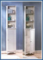 NANTUCKET WHITE LOUVERED BATHROOM WALL SHELF UNIT*