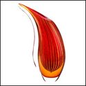 12.4" AUTUMN SUNSET CRIMSON SUNSET ART GLASS VASE*