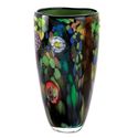Gorgeous**ART GLASS GARDEN DESIGN VASE**NIB