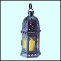 10 1/2" DRAMATIC GOLDEN YELLOW MOROCCAN LANTERN**N