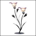 ArtDeco**CALLA LILIES & PEWTER CANDLEHOLDER**NIB