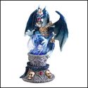 COLOR CHANGING CRYSTAL BALL ARMOURED DRAGON SCULPT