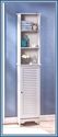 NANTUCKET WHITE LOUVERED TALL BATHROOM CABINET & S